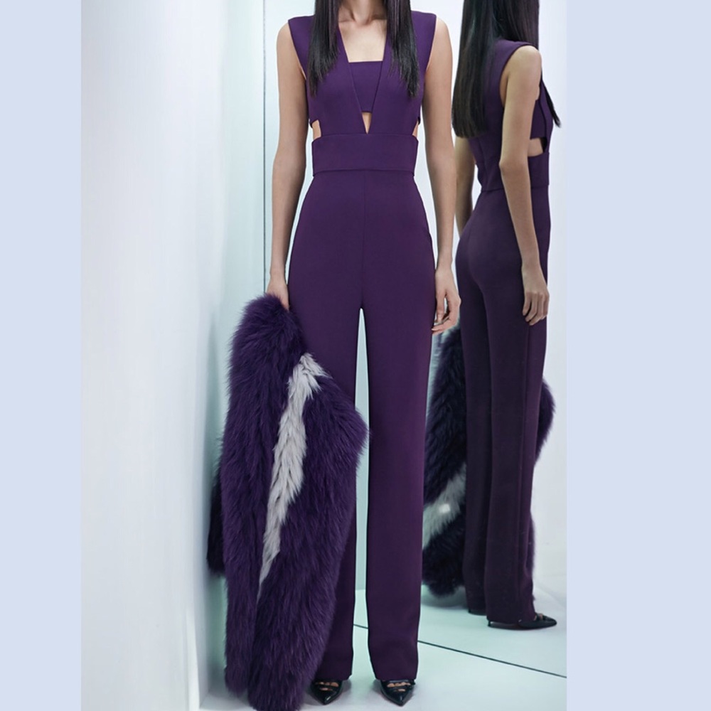 Cushnie et Ochs plum cut out jumpsuit